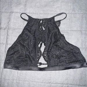PINK high neck lace bra